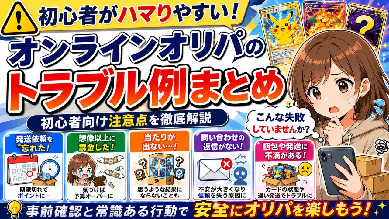 オンラインオリパでよくあるトラブル例まとめ